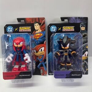 Sonic X DC Collectible Figures – Shadow as Batman, + Knuckles As Superman - NEW